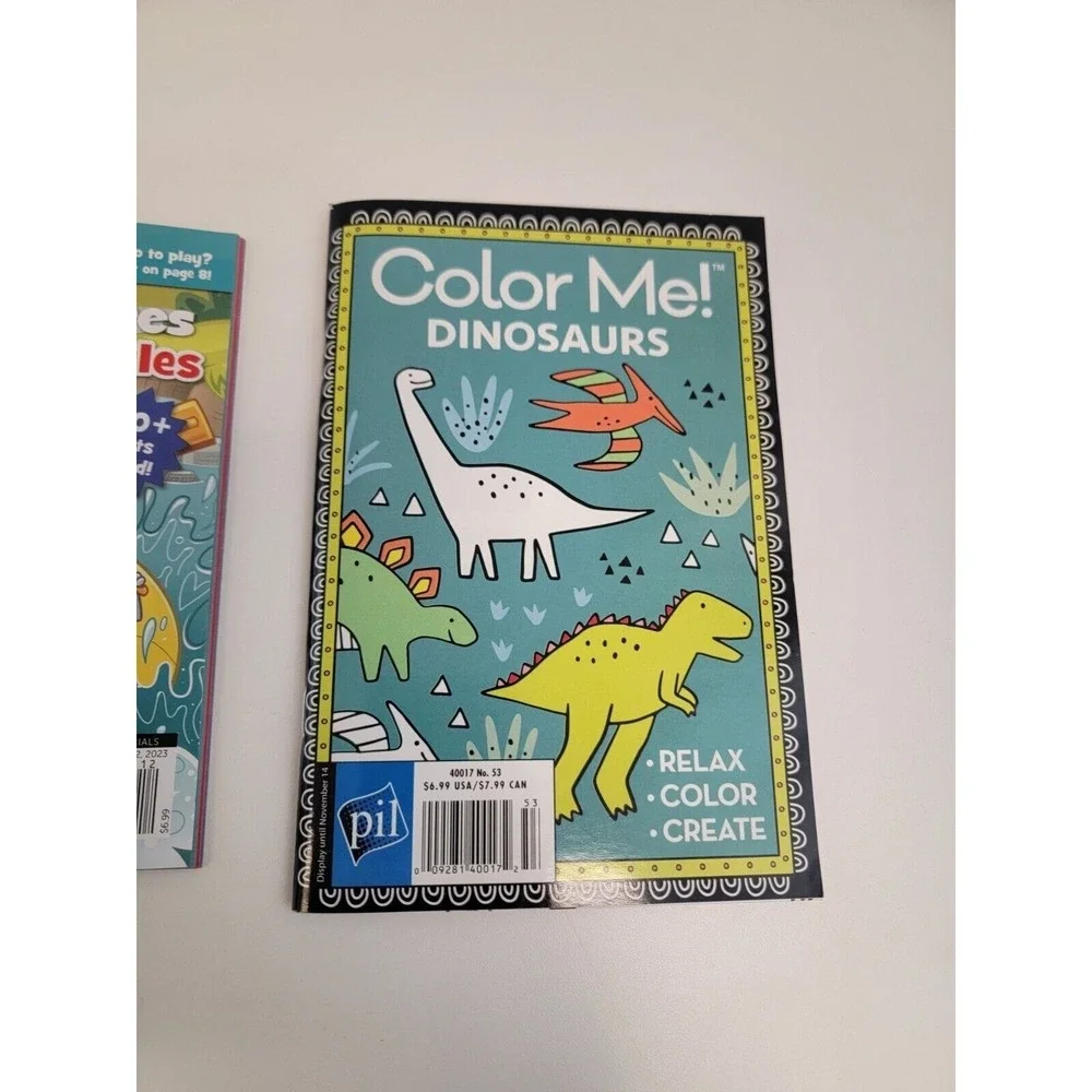 Highlights Hidden Pictures Adventure Puzzles and Color Me Dinosaurs by pil new